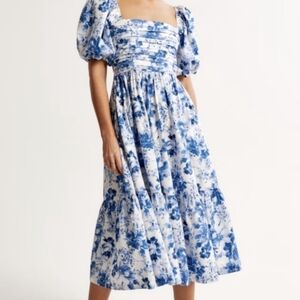Abercrombie & Fitch Blue Floral Midi Dress
